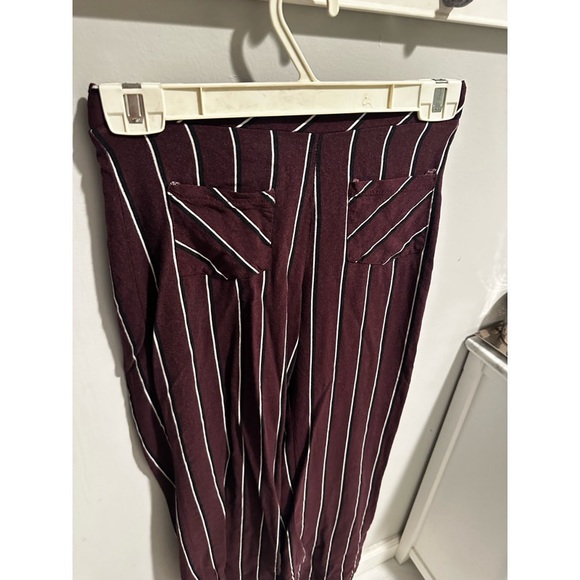 Tilly's Sky & Sparrow Striped Red/Burgundy Striped Parallel Tight Bellbottoms - Picture 14 of 15